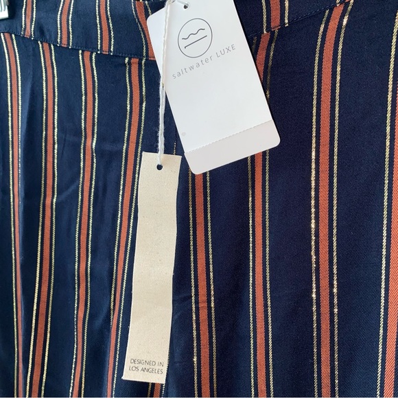 SALTWATER LUXE - Dover Bottom/Pants in Metallic Stripes Size XS - Picture 6 of 9